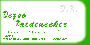 dezso kaldenecker business card